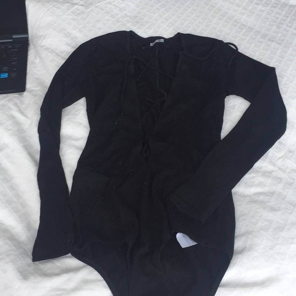 Reformation long sleeve ribbed bodysuit